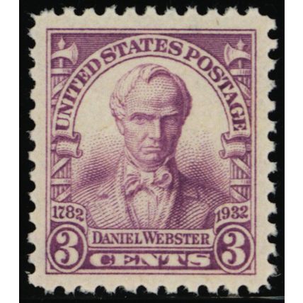 725, Mint Superb NH 3¢ Webster .. Stuart Katz