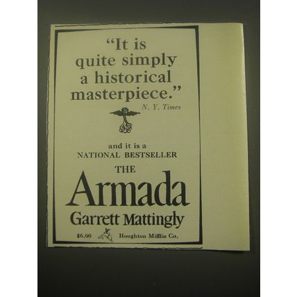 1959 Houghton Mifflin Book Advertisement - The Armada by Garrett Mattingly