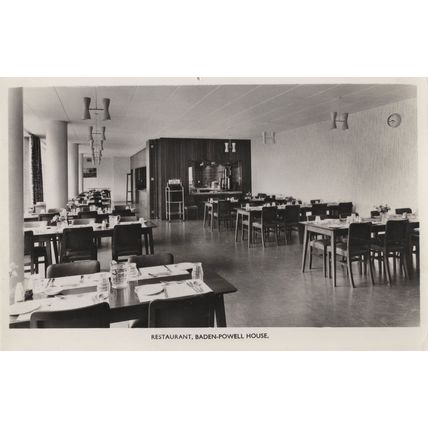 Boy Scouts Restaurant at Baden Powell House London Old Real Photo Postcard