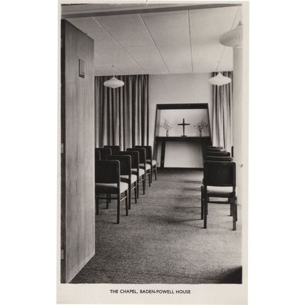 Boy Scouts Chapel at Baden Powell House London Old Real Photo Postcard