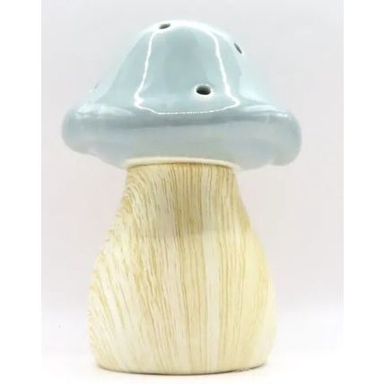 Grey Ceramic Mushroom Ornament LED 13.5 CM Light Home Decor Gift Decor Christmas