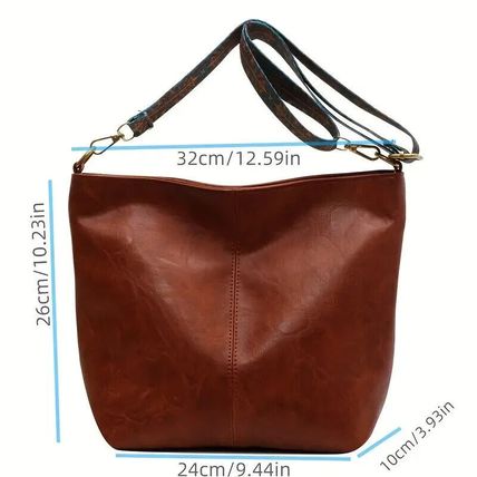 NEW Large Green Vegan Leather Cross Body Bag Wide Strap Boho Chic *UK Seller*