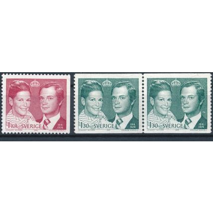 Royal Wedding - Sweden 1976 - MNH - MiNr 952/3