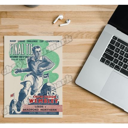 1929 - 1947 Rugby League Challenge Cup Final Programme Cover A5 Prints *FREE P&P