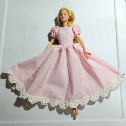 Handmade Long Pink Princess Gown for Modern Barbie