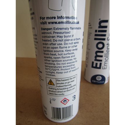 2 x Emollin Emollient Spray 240ml expiry Date 2027 - New/Unused