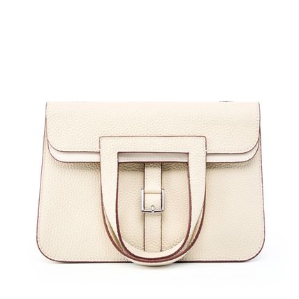 Womens Genuine Leather Casual Handbags White