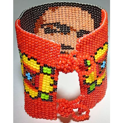 Traditional Huichol Art. Mexico Glass Seed Beads Bracelet. Frida Kahlo 2