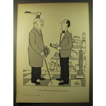 1961 Hoover Vacuum Advertisement - Art by George Price - Mrs. Gillberry