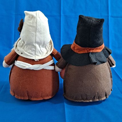 Homemade Lot 2 PILGRIM PLUSH GNOMES Bean Bag Thanksgiving Harvest Turkey Holiday