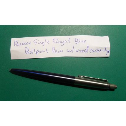 Parker Royal Blue chrome Ballpoint Pen Jotter? Jot box and partly used cartridge
