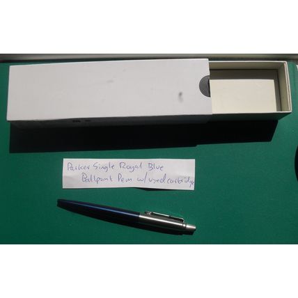 Parker Royal Blue chrome Ballpoint Pen Jotter? Jot box and partly used cartridge