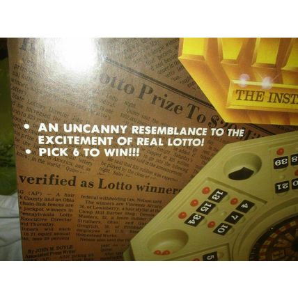 Lotto mania vintage 1984 instant millionare game by smethport