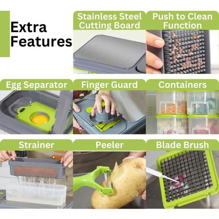 All-In-One Vegetable Chopper & Prep Station - Multifunctional Food Chopper, Mand