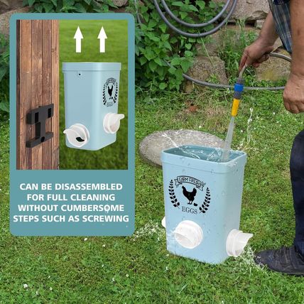 Chicken Feeder and Chicken Waterer Set (3 Gallon/26 Pounds) - Hanging Automatic