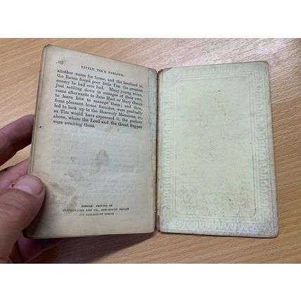 RARE* 1866 "LITTLE TIM'S PARLOUR" SPCK FICTION MINIATURE ANTIQUE HB BOOK (P2)