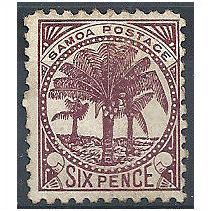 Samoa 1895 SG62 6d Brown-Lake Mint No Gum.