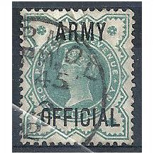 1900 O42 1/2d Blue-Green Army Official Fine Used .