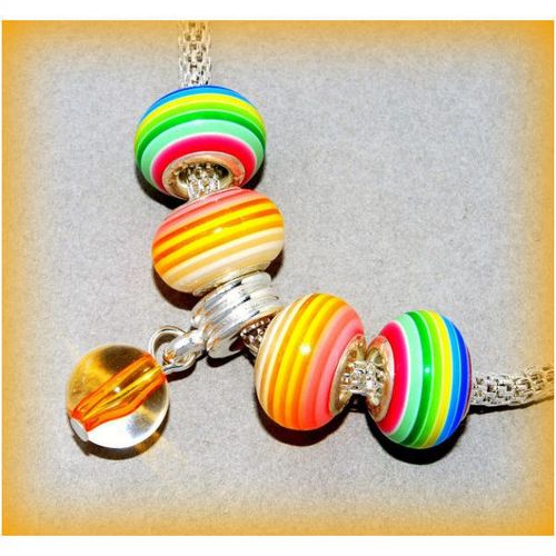 Sale Snake Chain Silver Plated Bracelet Yellow Marble Bead Jewellery 1322