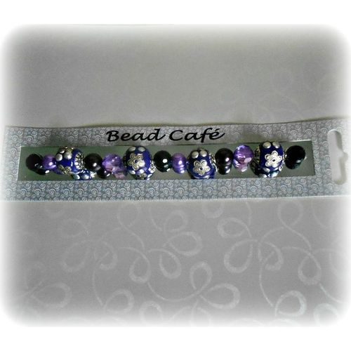 Bead Cafe Bead String Purple/Silver Mix, Acrylic, Jewellery Making