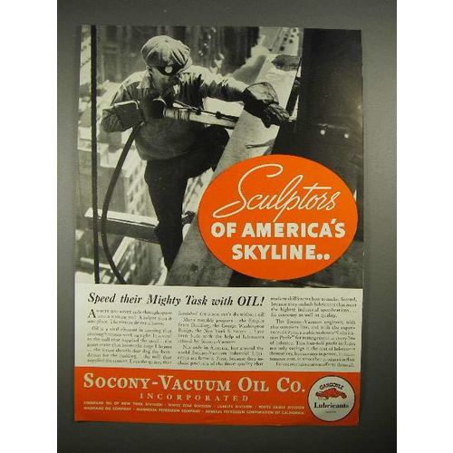1935 Gargoyle Socony-Vacuum Oil Ad - Riveter
