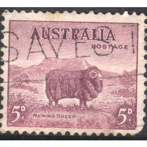 Australia 1937 - SG 189 - 5d purple - Merino Ram - used