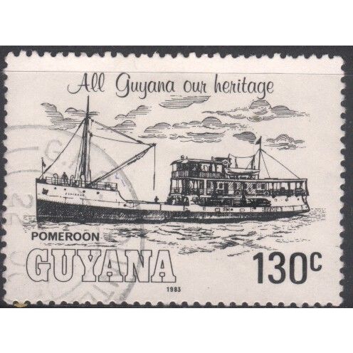 Guyana 1983 - SG1130 - 130c black - "Pomeroon" River Boat - used