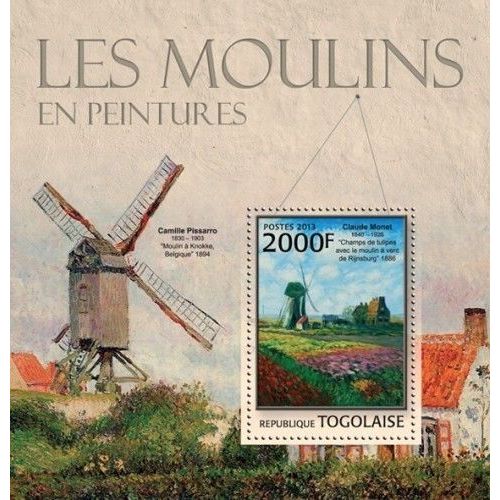 TOGO 2013 SHEET MNH ARTE PINTURAS WINDMILLS ART PAINTINGS MOULINS MOLINOS 1A