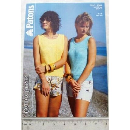 1987 Patons 3361 vest, cotton