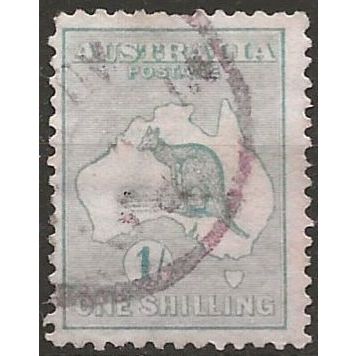 Australia 1913 SG11a 1/- Blue-Green Good/Fine Used .