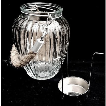 Tea light Candle Holder Glass and Metal Candle Holder