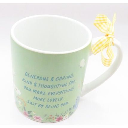 Loveliest Friend Fine China Mug Floral with Green Background 8.5 CM Verse Gift
