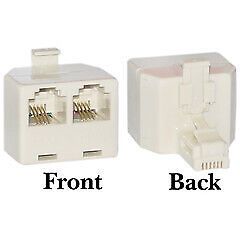 Pack of 2] Phone Splitter (Straight), RJ11 6P4C Male to 2 RJ11 6P4C Female