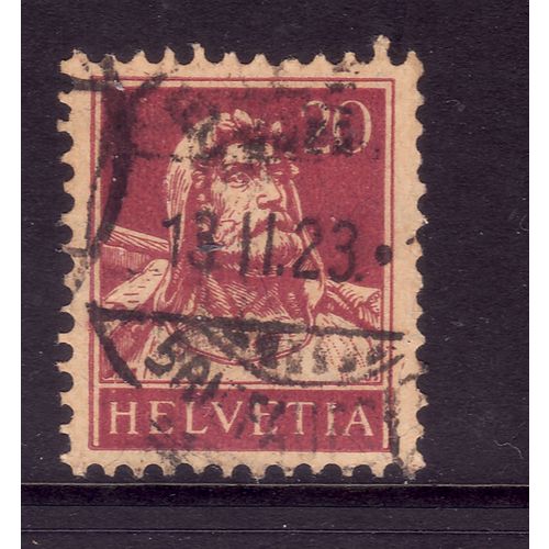 SWITZERLAND 1914 20c PURPLE on BUFF WILLIAM TELL SG 287 FINE USED #5