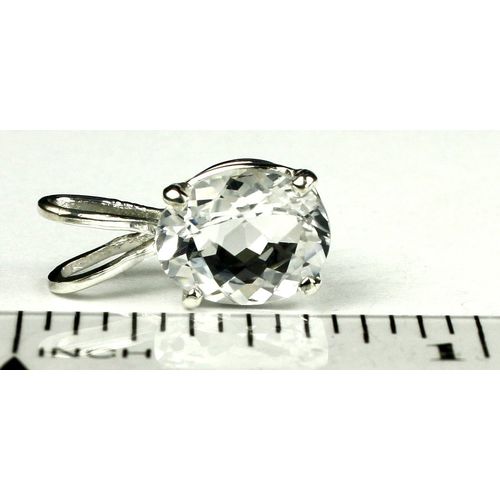 Silver (White) Topaz, 925 Sterling Silver Pendant, SP002