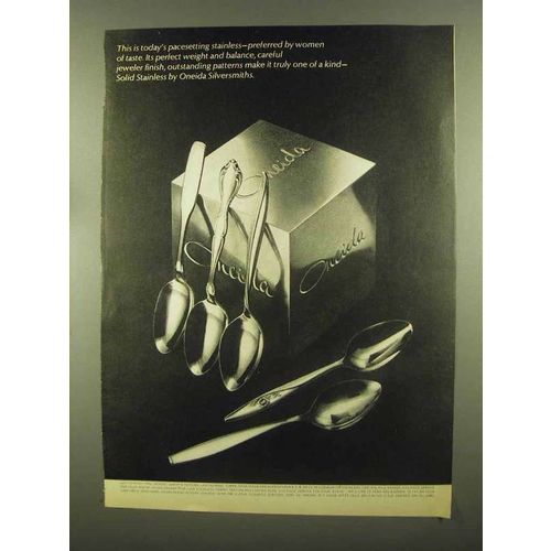 1965 Oneida Stainless Silverware Ad - Cantata, Textura