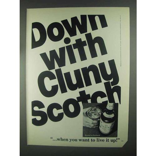 1967 Cluny Scotch Ad - Down With Cluny Scotch
