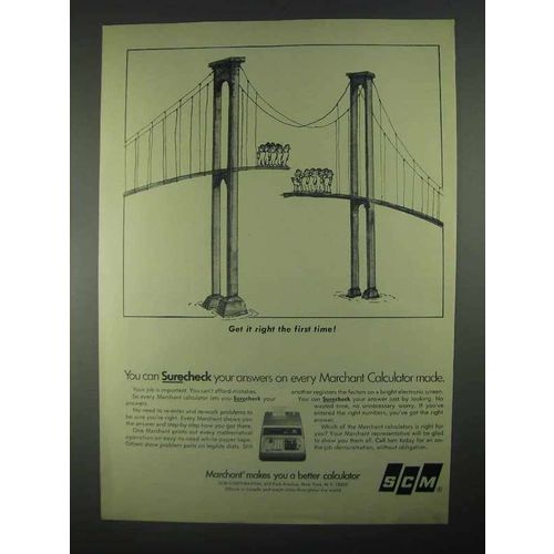 1967 SCM Marchant Calculator Ad - Get Right First Time