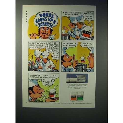 1971 Doral Cigarette Ad - Cooks Up a Surprise