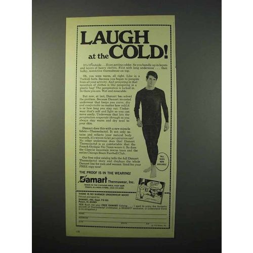 1975 Damart Underwear Ad - Laugh at the Cold