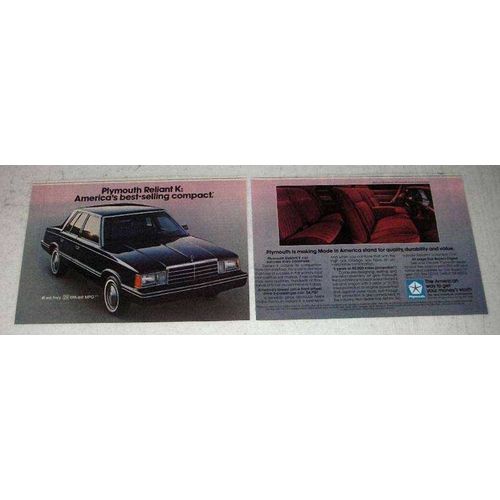 1983 Plymouth Reliant K Car Ad - Best-Selling Compact