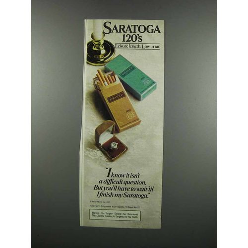 1983 Saratoga 120's Cigarettes Ad - Leisure Length