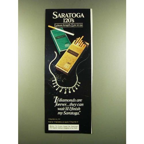 1983 Saratoga Cigarettes Ad - Saratoga 120's Leisure length Low in tar
