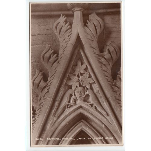Capital in Chapter House Southwell Minster Postcard RP Publisher G Padgett 81791