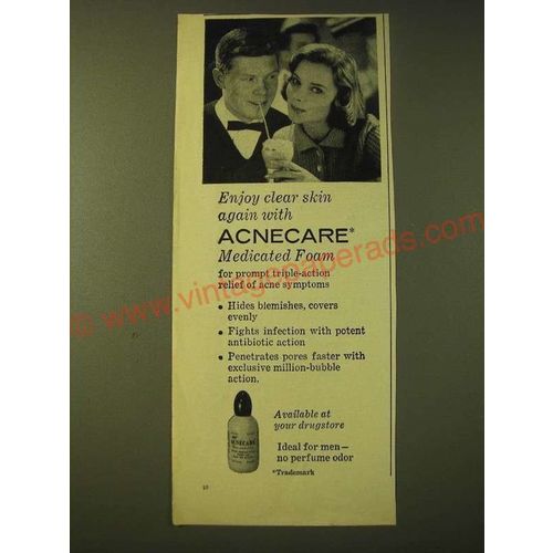 1959 Acnecare Medicated Foam Ad - Enjoy clear skin again with Agnecare