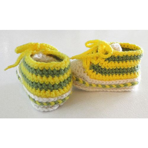 Baby booties #B017 crochet unisex converse tennis shoes 3-9 months