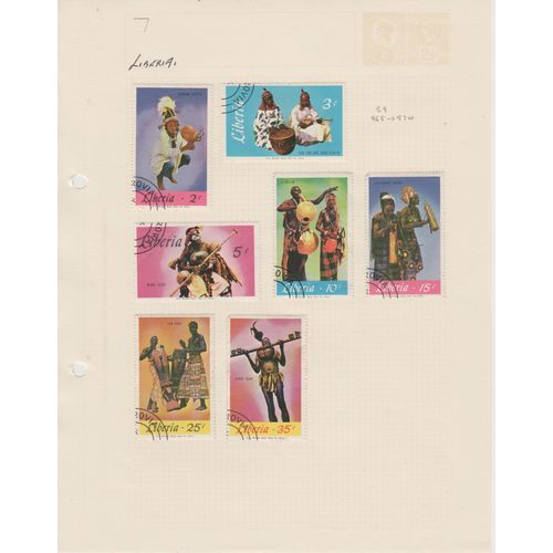 Liberia page of 7 large pictorials with tribal music