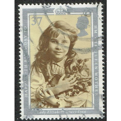 1990 90th Birthday HM Queen Mother 37p Silver Sepia and Stone SG1510 GU