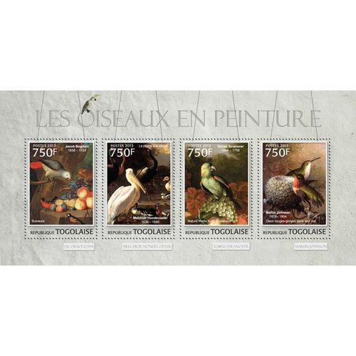 TOGO 2013 SHEET MNH AVES ARTE PINTURAS BIRDS ART PAINTINGS PEINTURES OISEAUX 1