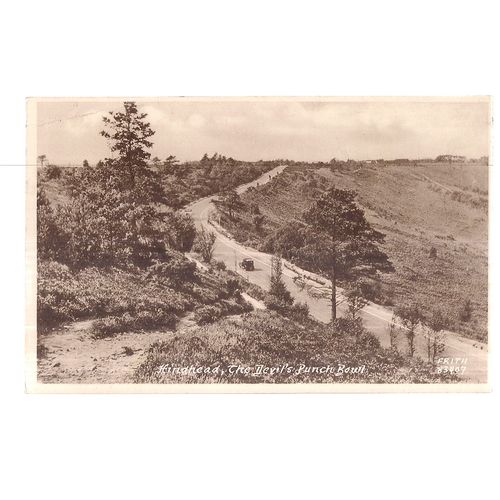 THE DEVIL'S PUNCHBOWL, HINDHEAD used postcard by Frith 1955 postmark =